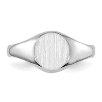 14k White Gold Childs Closed Back Signet Ring-D1878