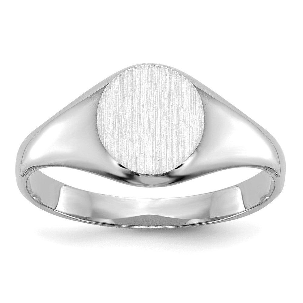 14k White Gold Childs Closed Back Signet Ring-D1878