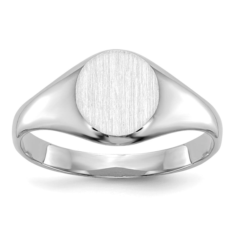 14k White Gold Childs Closed Back Signet Ring-D1878