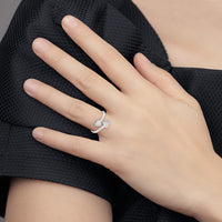 14k White Gold Double Heart Ring-D1886