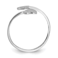 14k White Gold Double Heart Ring-D1886