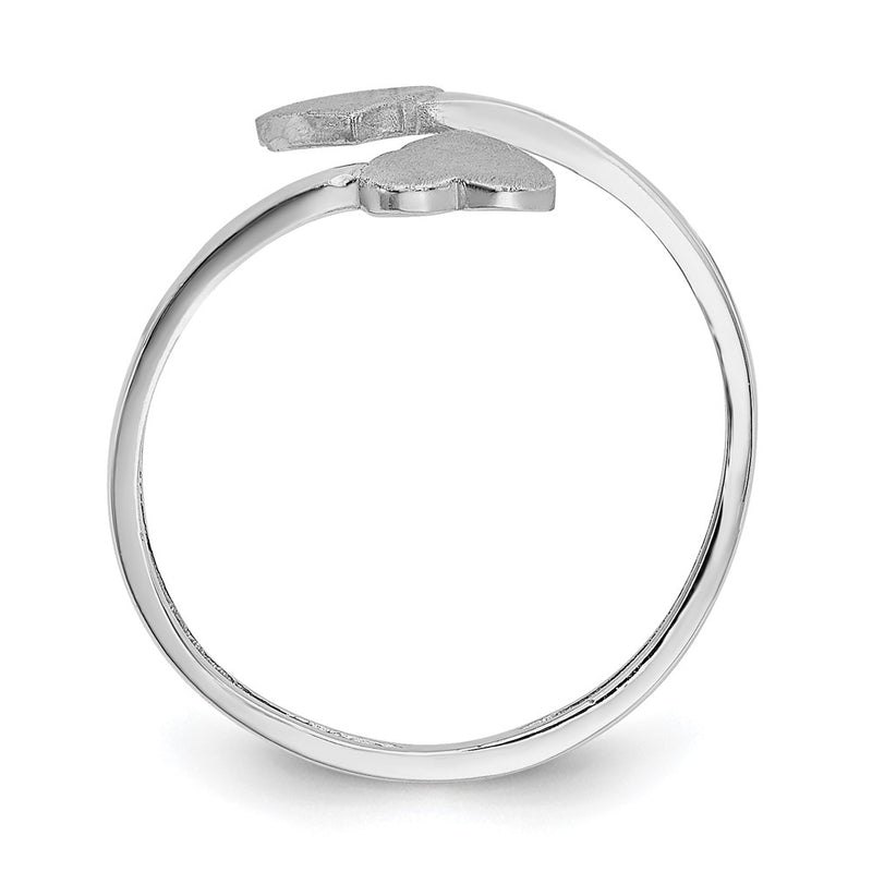 14k White Gold Double Heart Ring-D1886