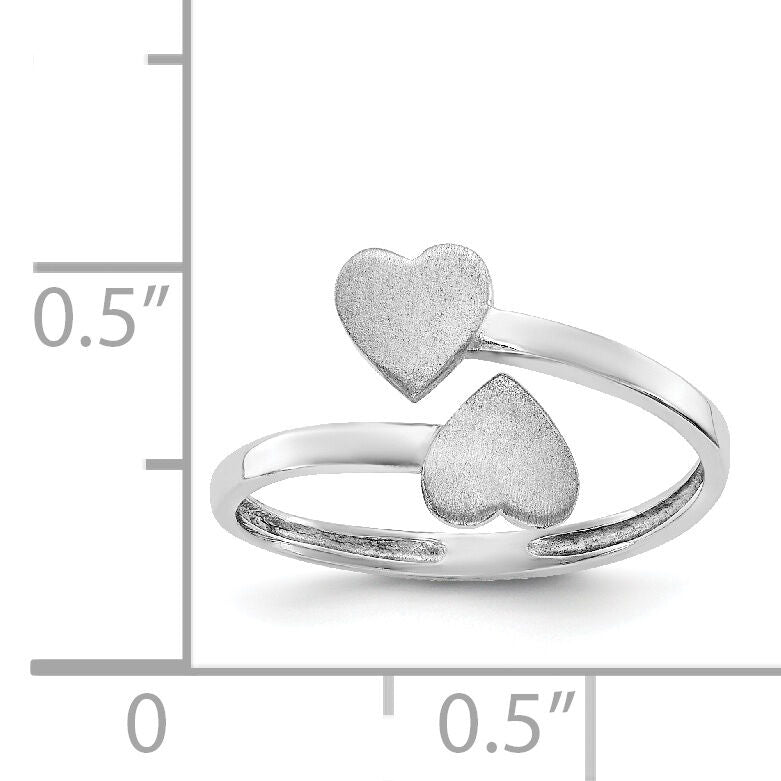 14k White Gold Double Heart Ring-D1886