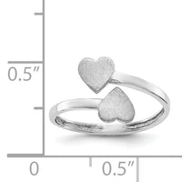 14k White Gold Double Heart Ring-D1886