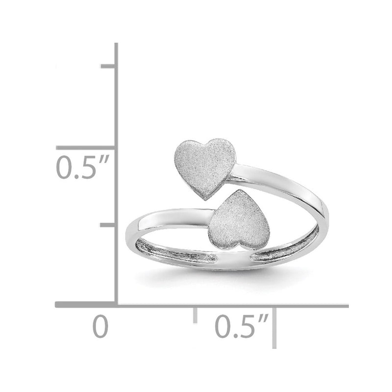 14k White Gold Double Heart Ring-D1886