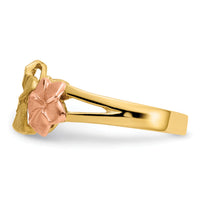 14k Tri-color Plumeria Ring-D1888