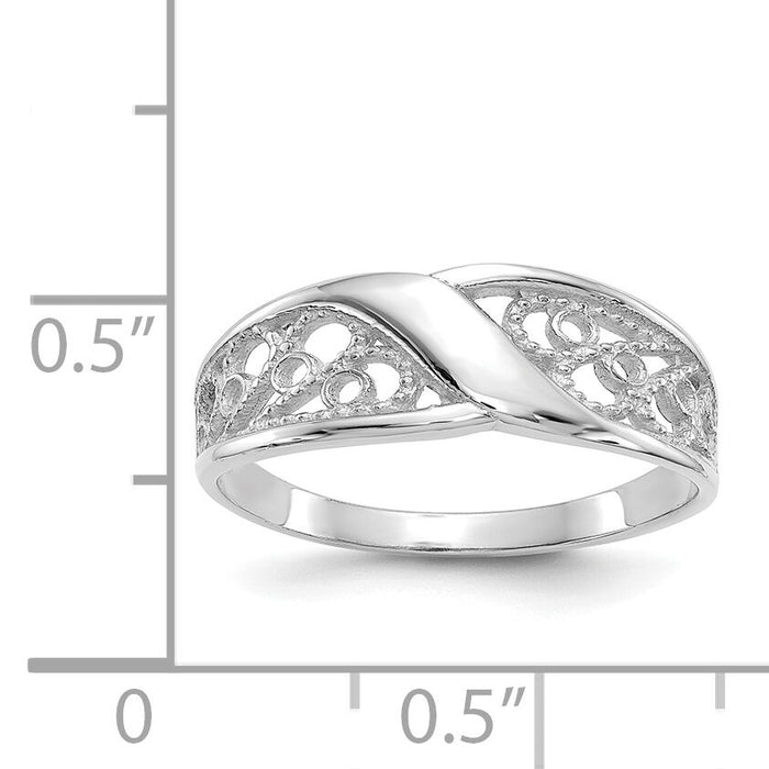 14k White Gold Filigree Ring-D1891
