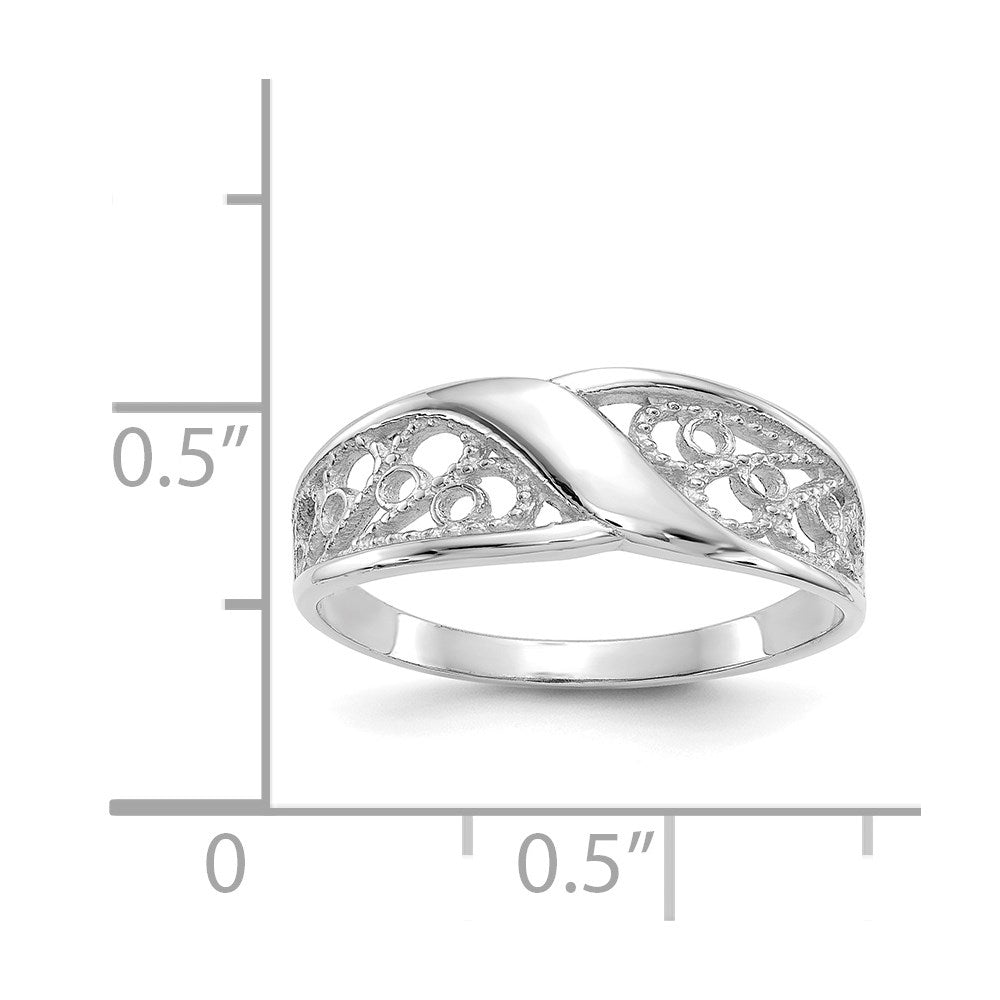 14k White Gold Filigree Ring-D1891