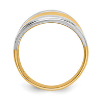 14k & Rhodium Fancy Dome Ring-D1899