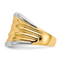 14k & Rhodium Fancy Dome Ring-D1899