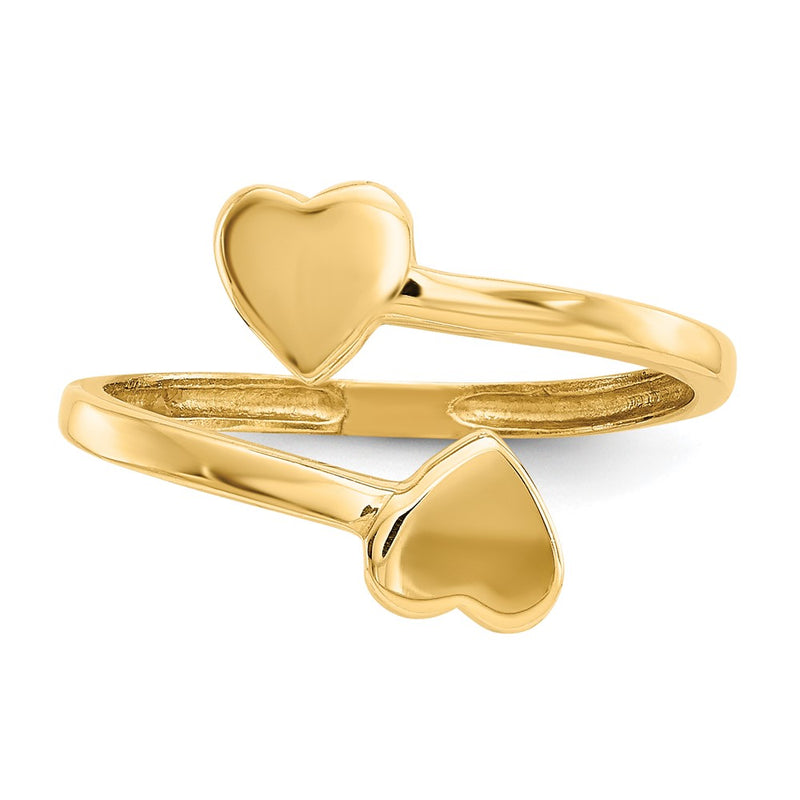 14k Double Heart Toe Ring-D1935