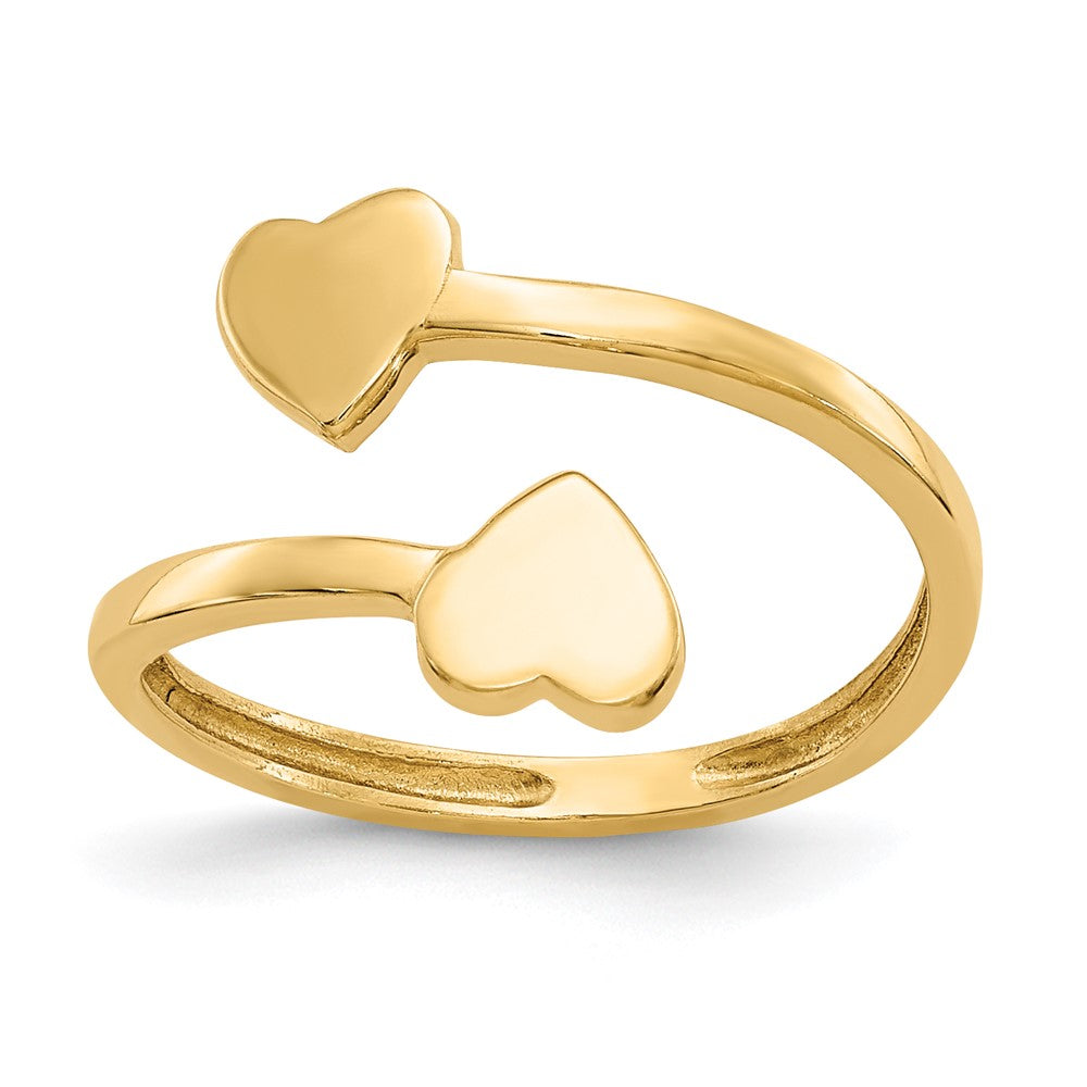 14k Double Heart Toe Ring-D1935