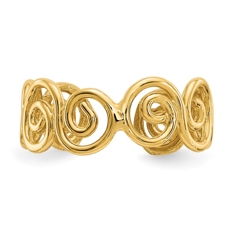 14k Scroll Toe Ring-D1943