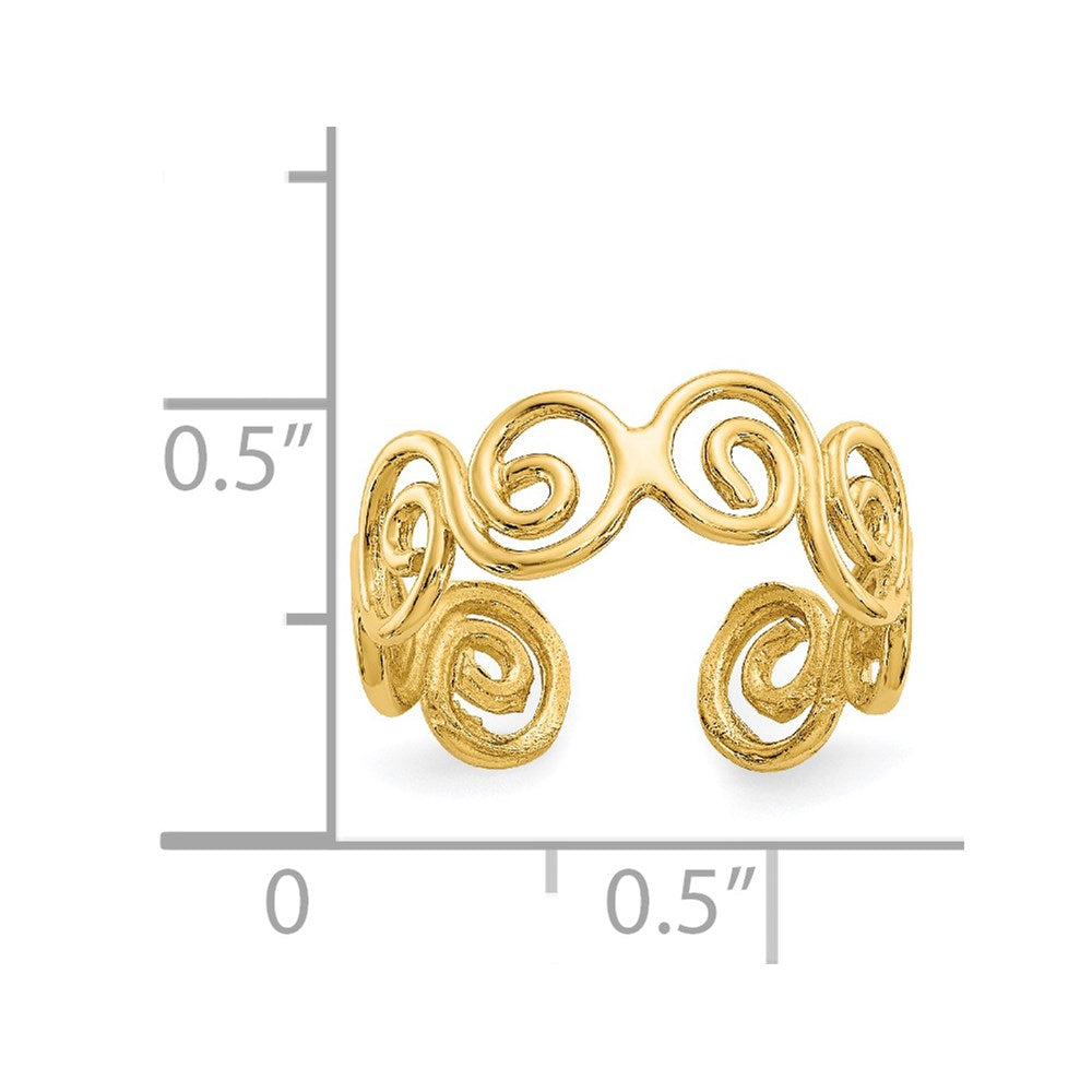 14k Scroll Toe Ring-D1943