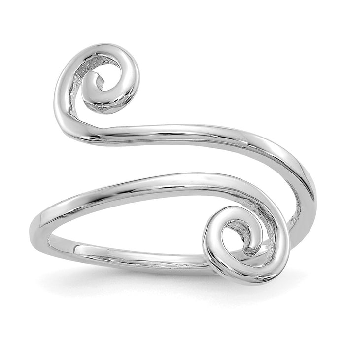 14k White Gold Swirl Toe Ring-D1965