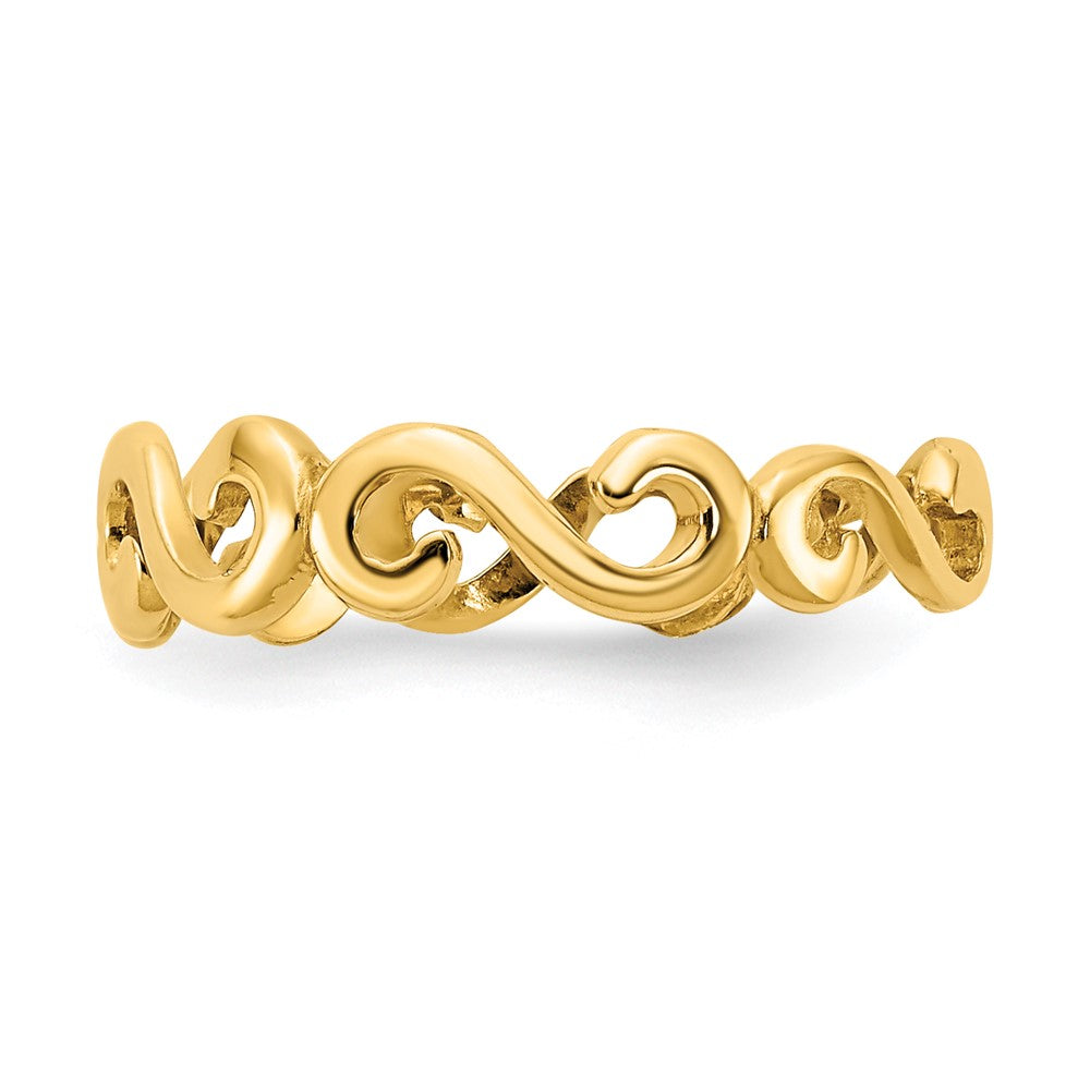 14k Swirl Toe Ring-D1967