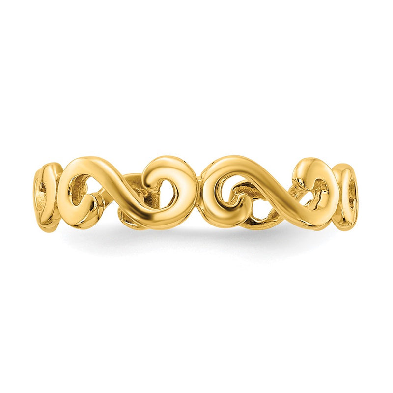 14k Swirl Toe Ring-D1967