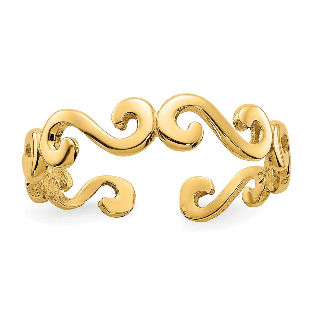 14k Swirl Toe Ring-D1967