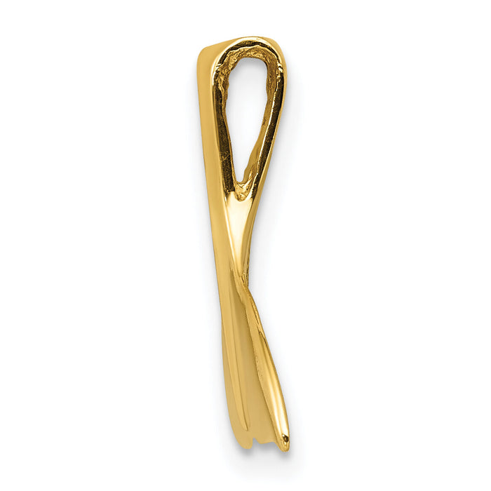14k 3-D Polished Whale Tail Slide-D2