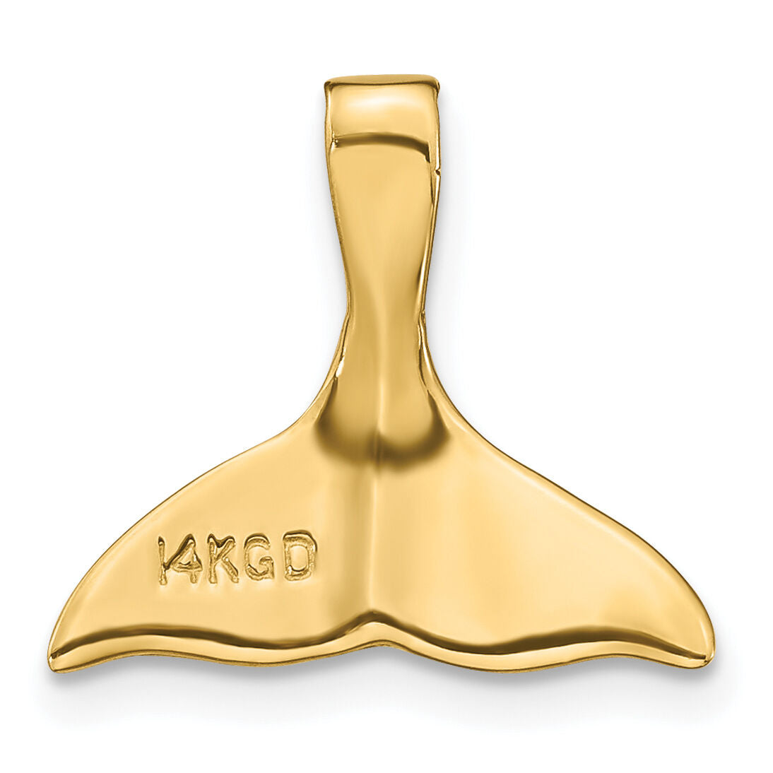 14k 3-D Polished Whale Tail Slide-D2