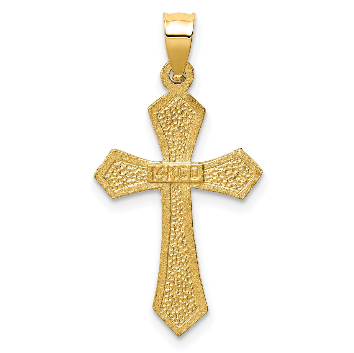 14k Satin & Diamond-cut Crucifix Charm-D21