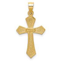 14k Satin & Diamond-cut Crucifix Charm-D21