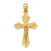 14k Satin & Diamond-cut Crucifix Charm-D21