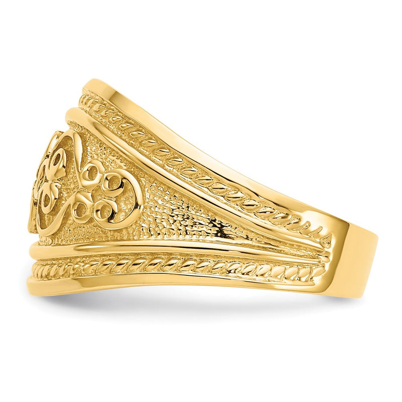 14k Polished Scroll Ring-D224