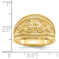 14k Polished Scroll Ring-D224