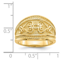 14k Polished Scroll Ring-D224