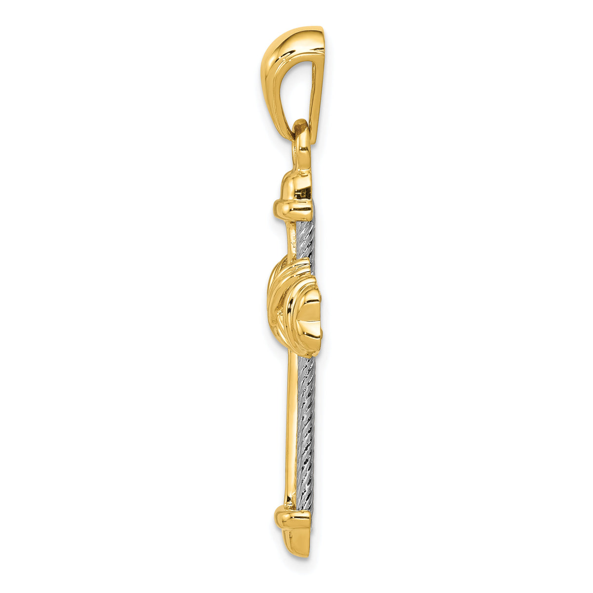 14k Two-tone Cross Pendant-D254