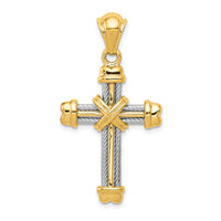 14k Two-tone Cross Pendant-D254