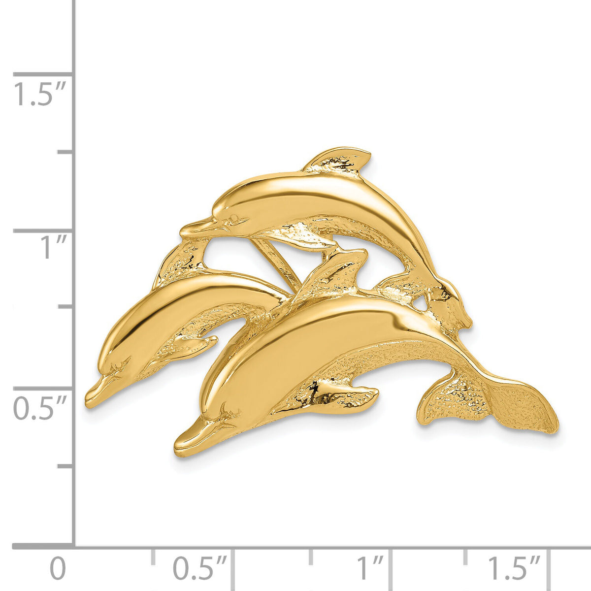 14k Triple Dolphin Fits 5mm/8mm Slide-D2843