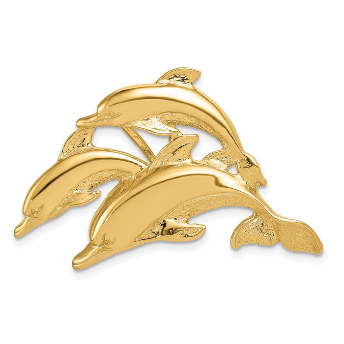 14k Triple Dolphin Fits 5mm/8mm Slide-D2843