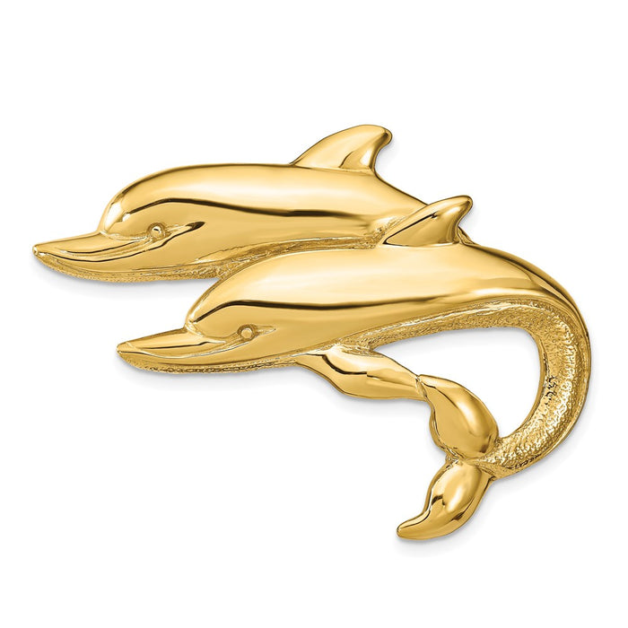 14k Double Dolphins Slide-D2844