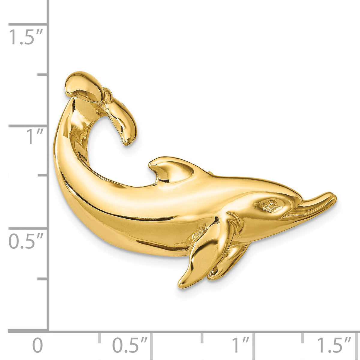 14k Dolphin with Tail Up Slide-D2845