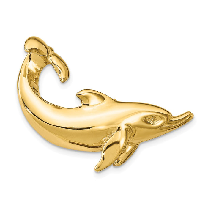 14k Dolphin with Tail Up Slide-D2845