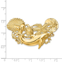 14k Dolphin and Shell Cluster Slide-D2875