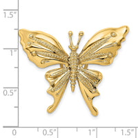 14k Polished and Beaded Butterfly Slide Charm-D2880