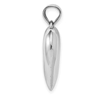 14k White Gold Polished 3D Puffed Heart Pendant-D2889