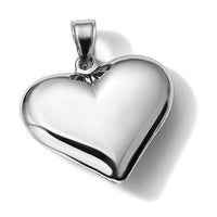 14k White Gold Polished 3D Puffed Heart Pendant-D2889