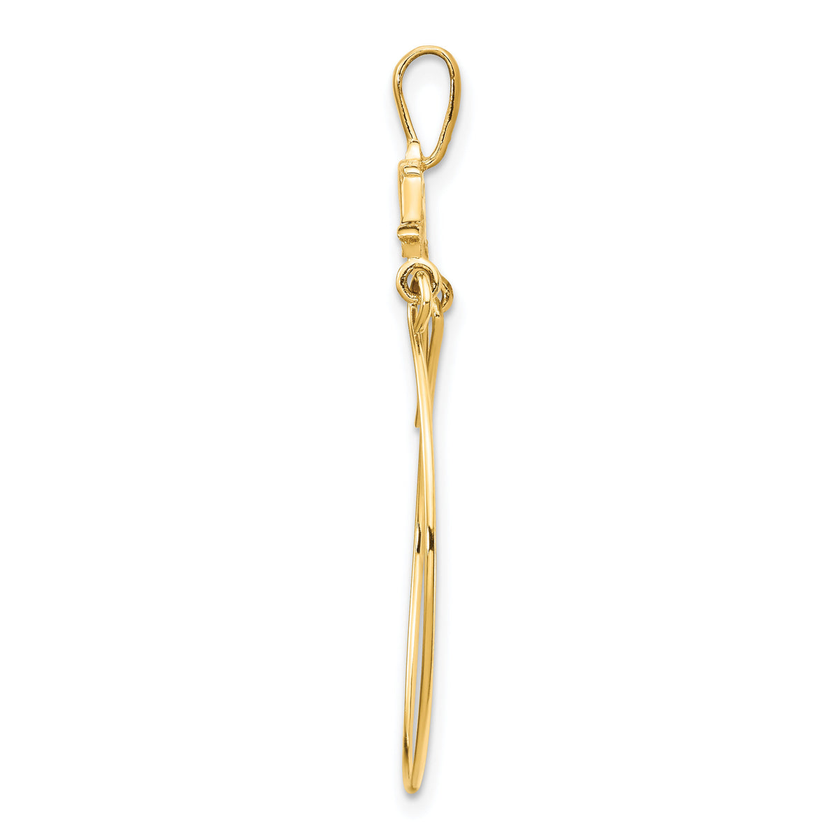14k Double Dolphins Charm Holder Pendant-D2901