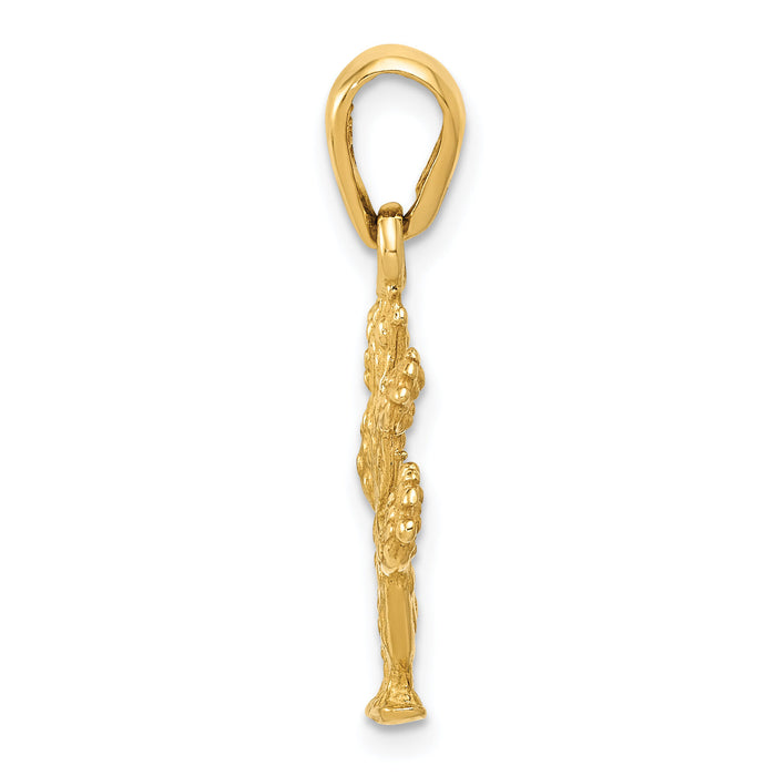 14k 3-D Cactus Pendant-D2925