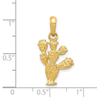 14k 3-D Cactus Pendant-D2925