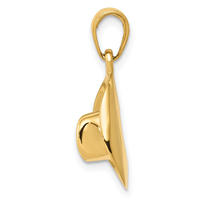 14k 3-D Cowboy Hat Pendant-D2927