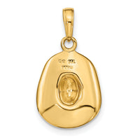 14k 3-D Cowboy Hat Pendant-D2927