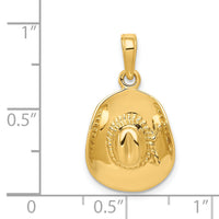 14k 3-D Cowboy Hat Pendant-D2927