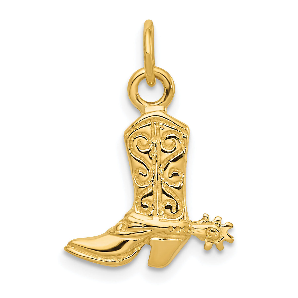14k 3-D Cowboy Boot Pendant-D2928