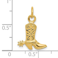 14k 3-D Cowboy Boot Pendant-D2928