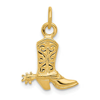 14k 3-D Cowboy Boot Pendant-D2928